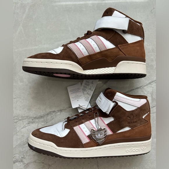 Adidas Forum Mid Men's Shoes Size 12 ‘chocolate to my strawberry' GY6802 Rare - Picture 5 of 12